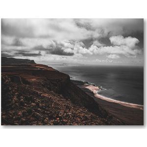 Kust met wolken - Lanzarote - Foto op Plexiglas 40x30