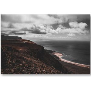 Kust met wolken - Lanzarote - Foto op Plexiglas 90x60