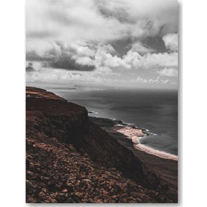 Kust met wolken - Lanzarote - Foto op Plexiglas 30x40