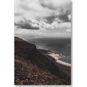Kust met wolken - Lanzarote - Foto op Plexiglas 40x60