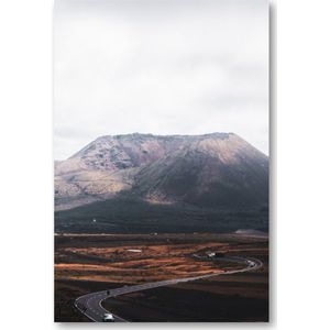Berg met weg - Lanzarote - Foto op Plexiglas 40x60