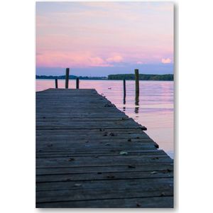 Pier in een meer - Foto op Plexiglas 40x60
