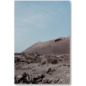 Sereen Vulkanisch Canvas - Lanzarote's Stille Pracht - Minimalistisch Vulkanisch - Foto op Plexiglas 40x60
