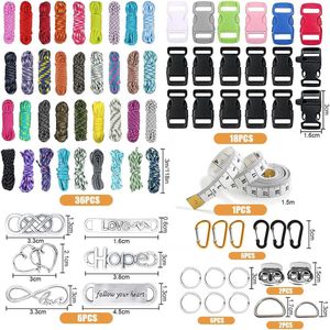 Paracordset, 36 kleuren, 550 nylon touwen, voor doe-het-zelf-armband, halsband, hondenriem
