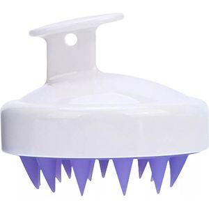 Scalp Massager - Scalp brush - Massage borstel - Hoofdhuid massage borstels - Head massager - Shampoo borstel White/Purple Curly Girl - Siliconen haarborstel – Curly Girl producten - Paars/Wit
