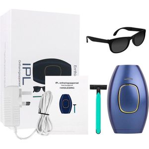 PREMIUM IPL ontharingsapparaat - Laser ontharing - Laser en lichtontharing - Inclusief NL & FR handleiding - Pruisisch blauw
