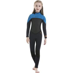 Wetsuit blauw maat 10 voor kinderen lange mouwen en lange broekspijpen - wetsuit kind 3mm