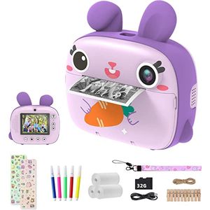 Kindercamera, digitale camera-afdrukcamera - fotocamera - Perfect cadeau, educatief speelgoed en creatief doe-het-zelf werk