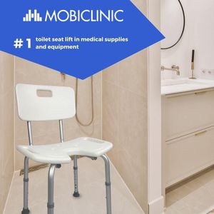 Shower Chair for Senior, Shower Stool / Douchestoel - Douchekruk / Douchezitje Anti-slip, Douche Stoel voor Bad voor OuderenGordijn