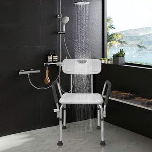 Shower Chair for Senior, Shower Stool / Douchestoel - Douchekruk / Douchezitje Anti-slip, Douche Stoel voor Bad voor OuderenGordijn