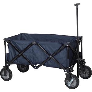 Trolley Kamping Portabel /Opvouwbare trolley op wielen met verstelbare handgreep, voor strand, buiten, picknick, festival, tuin, zwaar belastbaar, Bolderkar