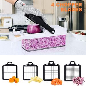 Vegetable Cutter - Groentesnijder met verschillende mesjes - met Schaal - Mandoline - Uiensnijder / Vegetable chopper