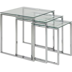 salontafel - woonkamertafel \ banktafel met mandfunctie, gedekte tafel, geometrisch, stalen frame, voor woonkamer, slaapkamer 3-Piece 50 x H: 55 x D: 50 cm