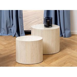 salontafel - woonkamertafel \ banktafel met mandfunctie, gedekte tafel, geometrisch, stalen frame, voor woonkamer, slaapkamer Set of 2 W: 48 x H: 40 x D: 33 cm and W: 40 x H: 33 x D: 24.5 cm