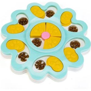 Hondenpuzzel zacht blauw met wit - honden speeltje - slowfeeder - huisdier - voerbak - honden puzzel