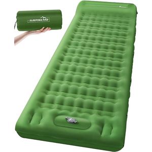 Slaapmat Camping Slaapmat 12 cm Ultra Dikke Opblaasbare Matras met Kussen, Ultralicht en Draagbaar Backpacken Pad voor Wandelen, Reizen, Auto Camping - Legergroen