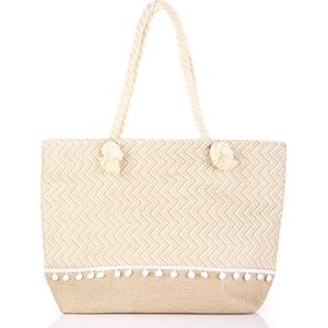 SunsetFashion Shopper met zigzag patroon khaki