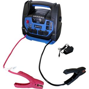 Borg Professionele Acculader - Accu Start Booster - 4 in 1 - Jumpstarter - Powerbank - Werklamp - Compressor - 230 V - 12 V
