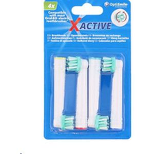 Xactive - Opzetborstel voor Oral-B - Elektrische tandborstel - Opzetborstels - Wit / Multicolor onderkant - 4 stuks -