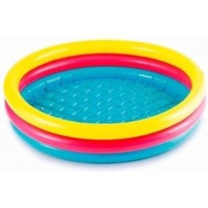 Kinderzwembad met kleurenprint - Multicolor - Ø 100 cm - Kinderen - Jongens - Meisjes - Baby - Peuter - 2 tot 6 jaar - PVC - Zwembadje - Zwemband - Strandbal - Opblaasbaar