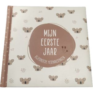 Mijn Eerste Jaar als Baby ' Koala ' Creme / Bruin - Baby Invulboek - Baby's Eerste Jaar - Kraamcadeau Babyboek - Baby Herinneringen - baby dagboek - Dagboek - Boekje