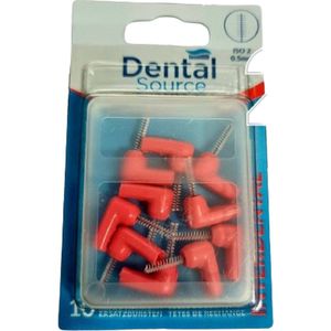 10 x Dental Source Interdental Opzetborstels - Refill Heads - ISO 2 - 0.5 mm - Verwijdert tandplek op moeilijk te bereiken plekken - Tandplakverwijderaar - Ersatzbürsten - Mondverzorging - Tandenstoker - Mondhygiëne