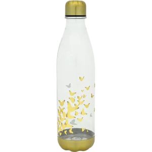 Drinkfles 1L Gouden vlinders - Goud - Drinken - Herbruikbaar - Waterfles - Water - 1 Liter