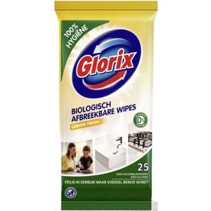 Glorix Lemon Fresh - Biologisch Afbreekbaar - Set van 2 - Hygiëne Doekjes - Schoonmaken - Schoonmaakdoekjes
