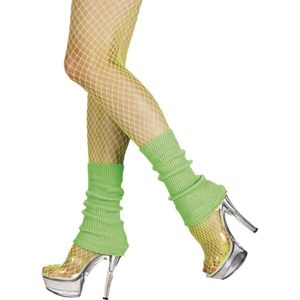 Beenwarmers CLAUDIA - Neon groen - 100% acryl - One size - 1 paar - Carnaval - Feest - Jaren 80 - Legwarmers - JambiÃ¨res - sokken