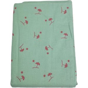 dekbedovertrek met ''Strand'' print JAMIE - Roze / Lime groen - Katoen - 100 cm x 135 cm - Housse de couette - Dubbelzijdig - 1 Persoon - dekbedovertrek kinderen - Bambino