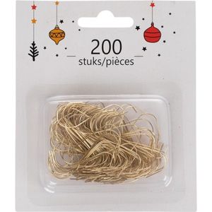 Kerstbal haakjes - Goud - Metaal - 200 stuks - Kerstboom - Kerstballen - haken - Kerstbal haken - kerstboom haken