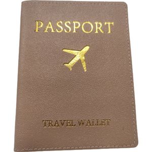 Paspoorthoesje CANCUN - Brons / Champagne / Taupe / Goud kleur - 10 x 13 cm - Paspoort - Paspoorthoes - Vakantie - Reizen - Reisdocumenten - Travel Wallet