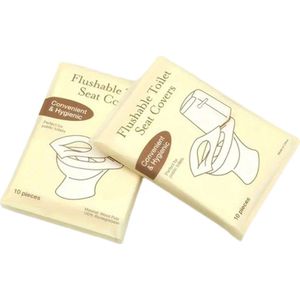 To Go WC Bril doekjes XL - Toiletseat Cover - Wit - 11 x 8 cm - Papier - 20 Stuks - Makkelijk we te spoelen