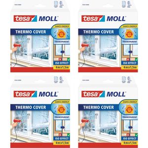 Tesa tesamoll thermo cover - raamisolatie folie - vermindert condens - bespaart energie - 4 x 1,5 meter - 4 stuks