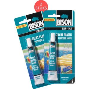 Bison zacht plastic lijm - 2 stuks - vinyl & zacht PVC - waterbestendig - 25 ml