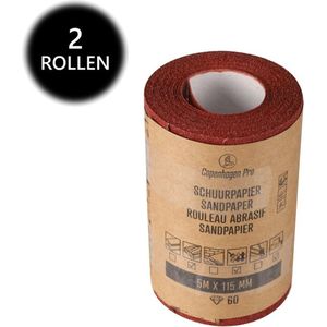 Copenhagen Pro schuurpapier op rol - 2 rollen - droog - korrel 60 - 11.5 cm x 5 meter