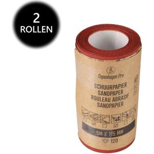 Copenhagen Pro schuurpapier op rol - 2 rollen - droog - korrel 120 - 11.5 cm x 5 meter