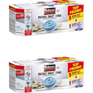 Rubson vochtopnemer Aero 360 promopack - 10 neutrale navullingen + 2 lavendel navullingen - 12 x 450 gram