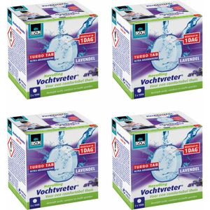 4x Bison Vochtvreter Turbo tab Lavendel 100 gr