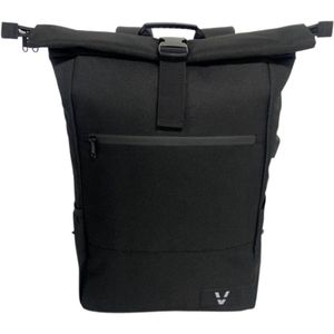 VIO Products - roltop rugzak - rPet- spatwaterdicht - anti diefstal - met USB - laptop tot 17 inch - duurzaam - gemaakt van gerecyclede petflessen - 18 tot 26 liter - zwart