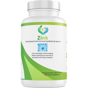 Shifa Halal Vitamin - Zink - Goed voor Immuunsysteem & Spieren - Vegetarisch - 90 Capsules