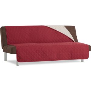 Duo Click Clack - Bankbeschermer zonder armleuningen - 140cm breed - Rood - Twee kanten te gebruiken