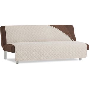 Duo Click Clack - Bankbeschermer zonder armleuningen - 140cm breed - Beige - Twee kanten te gebruiken