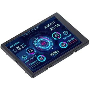 BROLEO IPS-secundair beeldscherm, 3,5 inch monitorset, energiebesparend, eenvoudig aan te sluiten, instelbare helderheid voor ITX-mini-behuizing (met USB 3.0-splitter)