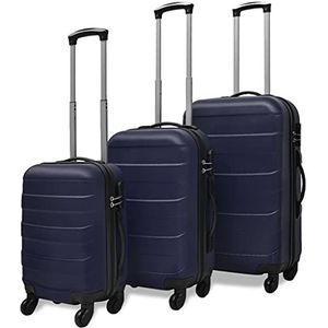 Driedelige Hardcase Trolley Set Blauw+Materiaal: ABS