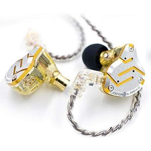 KZ ZS10 Pro Metal Headset 4BA+1DD Hybrid 10 Units HIFI Bass Oordopjes In Ear Monitor Hoofdtelefoon Sport Ruisonderdrukkende Oortelefoon WITH MIC GLARE GOUD
