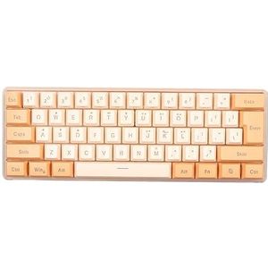 60% Bedraad Gamingtoetsenbord, RGB-verlicht Compact Minitoetsenbord, 61 Toetsen Draagbaar USB-bekabeld Toetsenbord met 8 RGB-achtergrondverlichtingskleuren voor Pc-gamers,