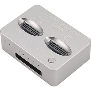 2 Bay M.2 NVMe SATA Clone Docking Station, 20Gbps NVMe M.2 SSD SATA Duplicator Naar USB C Reader Adapter, Offline Externe Harde-schijfbehuizing voor M.2 B+M Key