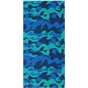 Blauwe Dolfijn Camo Handdoeken Voor Badkamer Super Absorberende En Zachte Gezicht Handdoeken Voor Douche Keuken Gym