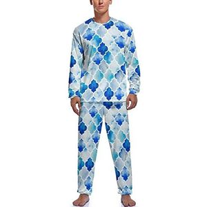 Mooie Marokkaanse Stijl Mannen Pyjama Sets Nachtkleding Lange Mouw Top En Broek Tweedelige Loungewear